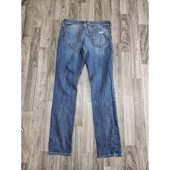 Gap Jeans Women 2/26 Blue Skinny Fit Distressed Ripped Stretch Denim Medium Wash - Picture 2 of 12
